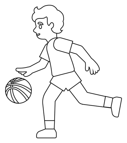 Person Bouncing Ball Emoji Coloring Page